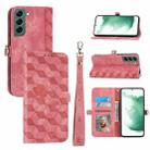 For Samsung Galaxy S21 FE Spider Printed Leather Phone Case(Pink) - 1