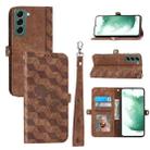 For Samsung Galaxy S21+ Spider Printed Leather Phone Case(Brown) - 1
