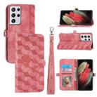 For Samsung Galaxy S21 Ultra Spider Printed Leather Phone Case(Pink) - 1