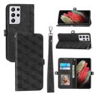 For Samsung Galaxy S21 Ultra Spider Printed Leather Phone Case(Black) - 1