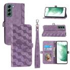 For Samsung Galaxy S22 Spider Printed Leather Phone Case(Purple) - 1