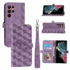For Samsung Galaxy S22 Ultra Spider Printed Leather Phone Case(Purple) - 1