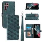 For Samsung Galaxy S22 Ultra Spider Printed Leather Phone Case(Green) - 1