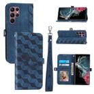 For Samsung Galaxy S22 Ultra Spider Printed Leather Phone Case(Blue) - 1