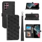 For Samsung Galaxy S22 Ultra Spider Printed Leather Phone Case(Black) - 1