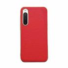 For Sony Xperia 10 IV Genuine Leather Luolai Series Nano Plating Phone Case(Red) - 1