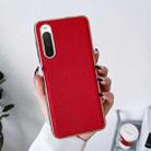For Sony Xperia 10 IV Genuine Leather Luolai Series Nano Plating Phone Case(Red) - 2