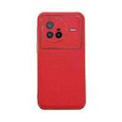 For vivo X80 5G Genuine Leather Luolai Series Nano Plating Phone Case(Red) - 1