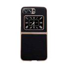 For Motorola Moto Razr 2022 Genuine Leather Luolai Series Nano Plating Phone Case(Black) - 1