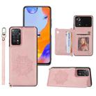 For Xiaomi Redmi Note 11S Mandala Embossed Phone Case with Holder(Rose Gold) - 1