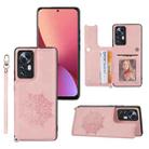 For Xiaomi 12 Lite Mandala Embossed Phone Case with Holder(Rose Gold) - 1