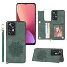 For Xiaomi 12 Lite Mandala Embossed Phone Case with Holder(Green) - 1