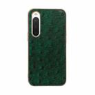 For Sony Xperia 10 IV Genuine Leather Ostrich Texture Nano Plating Phone Case(Green) - 1