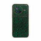 For vivo X80 5G Genuine Leather Ostrich Texture Nano Plating Phone Case(Green) - 1