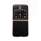 For Motorola Moto Razr 2022 Genuine Leather Ostrich Texture Nano Plating Phone Case(Black) - 1