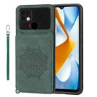 For Xiaomi Poco C40 Mandala Embossed Phone Case with Holder(Green) - 1