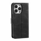 For iPhone 12 / 12 Pro Nail Skin Feel Stitching Calf Texture Leather Phone Case(Black) - 3