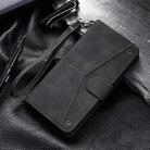 For iPhone 12 / 12 Pro Nail Skin Feel Stitching Calf Texture Leather Phone Case(Black) - 6