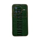 For vivo X80 Pro 5G Genuine Leather Weilai Series Nano Plating Phone Case(Green) - 1