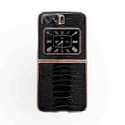For Motorola Moto Razr 2022 Genuine Leather Weilai Series Nano Plating Phone Case(Black) - 1