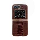 For Motorola Moto Razr 2022 Genuine Leather Weilai Series Nano Plating Phone Case(Coffee) - 1