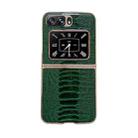 For Motorola Moto Razr 2022 Genuine Leather Weilai Series Nano Plating Phone Case(Green) - 1