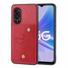 For OPPO A97 5G Double Buckle Magnetic Phone Case(Red) - 1