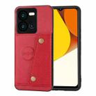 For vivo V25 5G / X80 Lite Double Buckle Magnetic Phone Case(Red) - 1