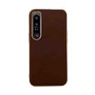 For Sony Xperia 1 IV Genuine Leather Xiaoya Series Nano Plating Phone Case(Coffee) - 1