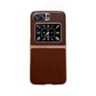 For Motorola Moto Razr 2022 Genuine Leather Xiaoya Series Nano Plating Phone Case(Coffee) - 1