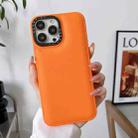 For iPhone 14 Pro Max Liquid Silicone Bread Bubble Phone Case(Orange) - 1