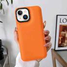 For iPhone 14 Liquid Silicone Bread Bubble Phone Case(Orange) - 1