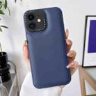 For iPhone 12 Liquid Silicone Bread Bubble Phone Case(Dark Blue) - 1