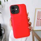 For iPhone 12 Liquid Silicone Bread Bubble Phone Case(Red) - 1