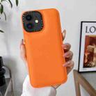 For iPhone 12 Liquid Silicone Bread Bubble Phone Case(Orange) - 1