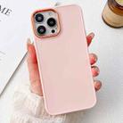 For iPhone 14 Pro Max Electroplated Grooved Skin Fee Phone Case(Pink) - 1