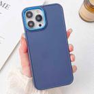 For iPhone 14 Pro Max Electroplated Grooved Skin Fee Phone Case(Dark Blue) - 1