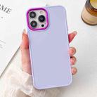 For iPhone 14 Pro Max Electroplated Grooved Skin Fee Phone Case(Purple) - 1
