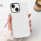 For iPhone 14 Electroplated Grooved Skin Fee Phone Case(White) - 1