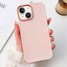 For iPhone 14 Electroplated Grooved Skin Fee Phone Case(Pink) - 1