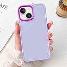 For iPhone 14 Plus Electroplated Grooved Skin Fee Phone Case(Purple) - 1