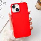 For iPhone 14 Plus Electroplated Grooved Skin Fee Phone Case(Red) - 1