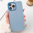 For iPhone 13 Pro Max Electroplated Grooved Skin Fee Phone Case(Sky Blue) - 1