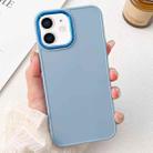 For iPhone 12 Electroplated Grooved Skin Fee Phone Case(Sky Blue) - 1