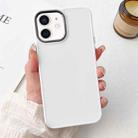 For iPhone 12 Electroplated Grooved Skin Fee Phone Case(White) - 1