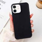 For iPhone 12 Electroplated Grooved Skin Fee Phone Case(Black) - 1