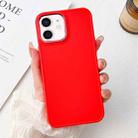 For iPhone 12 Electroplated Grooved Skin Fee Phone Case(Red) - 1