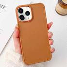 For iPhone 11 Pro Max Electroplated Grooved Skin Fee Phone Case(Brown) - 1