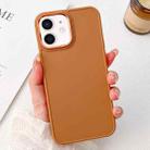 For iPhone 11 Electroplated Grooved Skin Fee Phone Case(Brown) - 1