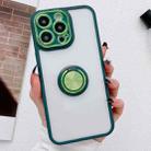 For iPhone 14 Pro Max Electroplated Ring Holder Phone Case(Green) - 1